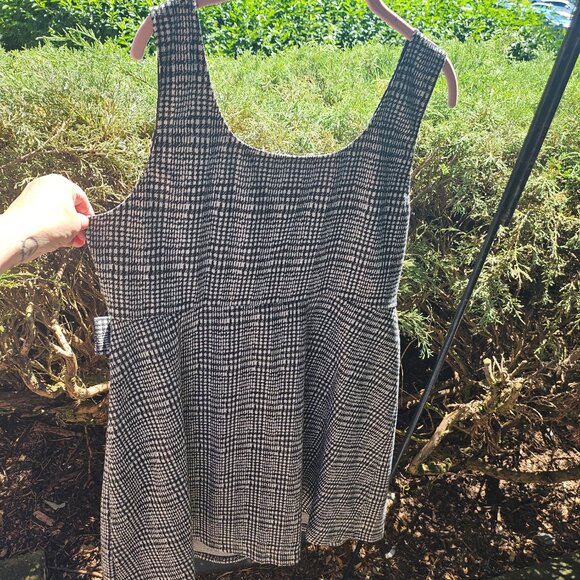 CCX City Chic Womens Plus S 16 Black White Houndstooth PINIFORE DRESS NWT Sexy - Picture 6 of 6